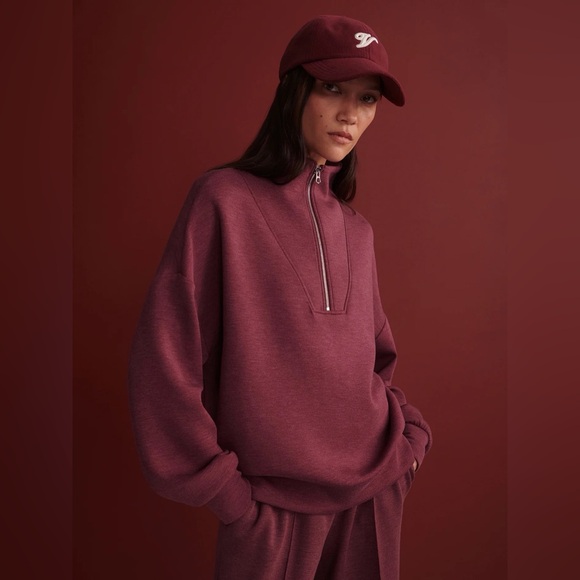 Varley Hawley Half-Zip Sweat in Sassafras Marl, Size Small - Picture 2 of 11